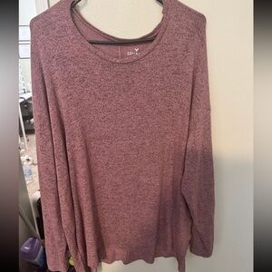 American Eagle Women's Heathered Mauve Long Sleeve Top